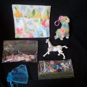 GRAB BAG TY SHEEP OLD BUTTONS HORSE ETC.  LOT
